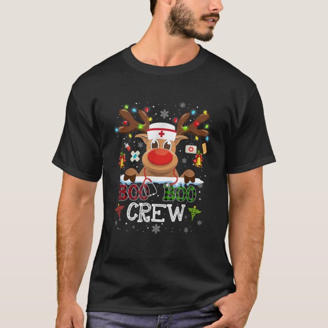 Camiseta Enfermeira Médica Boo Tripulação Natal Engraçado (Frente)