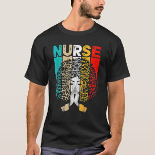 Camiseta Enfermeira Melanin Afro-Americano