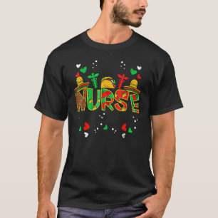 Camiseta Enfermeira Mexicana Taco Estetoscópio Cinco De May