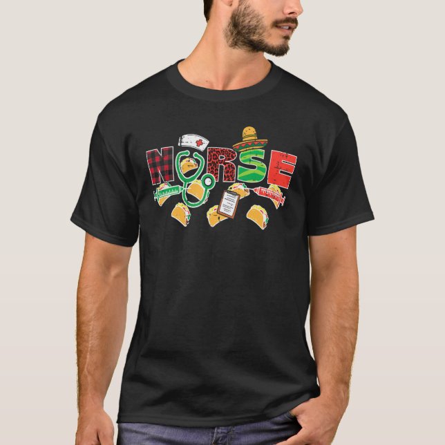 Camiseta Enfermeira mexicana Tacos Cinco De Mayo Enfermeira (Frente)