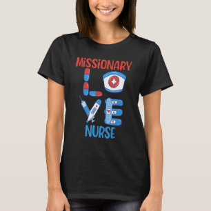 Camiseta Enfermeira Missionária Ama Desenho de Enfermagem