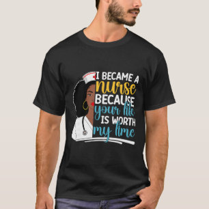 Camiseta Enfermeira Mulher Negra Enfermagem Jaleco História