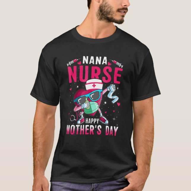 Camiseta Enfermeira Nana Feliz Dia de as mães Enfermeira A  (Frente)