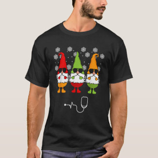 Camiseta Enfermeira Natal Fofo Gnome Presentes Divertidos D