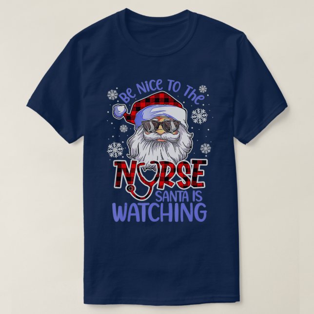Camiseta Enfermeira Natal Seja legal para os Papais noeis d (Frente do Design)
