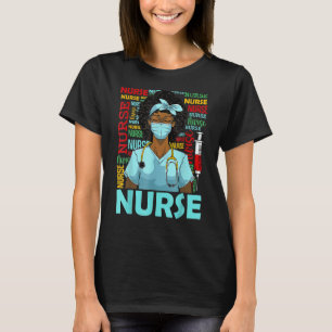 Camiseta Enfermeira Negra Afro Magia Melanina Negra Históri
