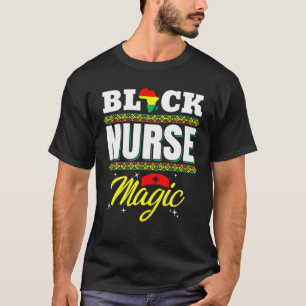 Camiseta Enfermeira Negra Afro Magia Melanina Negra Históri