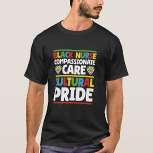 Camiseta Enfermeira Negra Cuidados Compassivos, Afro-Americ