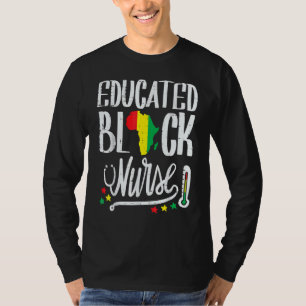 Camiseta Enfermeira Negra Educada - África Mapa do Orgulho 