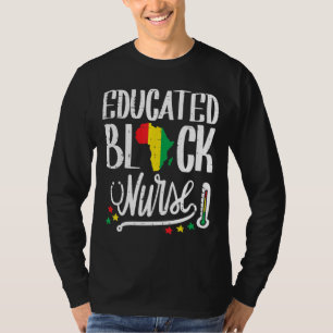 Camiseta Enfermeira Negra Educada - África Mapa do Orgulho 