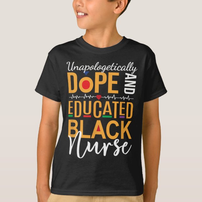 Camiseta Enfermeira Negra Educada E Drogada Sem Peça De Des (Frente)