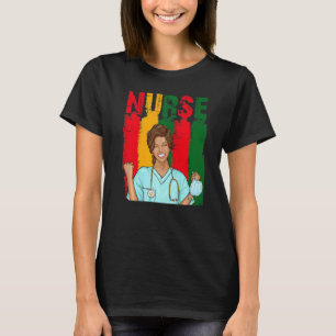 Camiseta Enfermeira negra forte afro ama melanina afro-amer