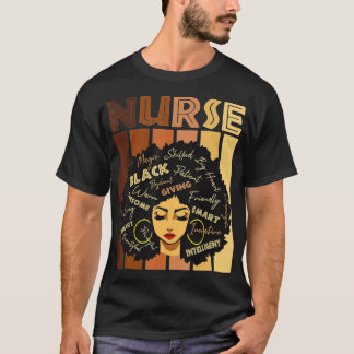 Camiseta Enfermeira negra forte afro ama melanina afro-amer