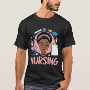 Camiseta Enfermeira Negra Forte Afro Menina Melanina Africa