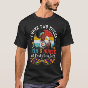 Camiseta Enfermeira Negra Mãe Mágica Afro-Americana Melani