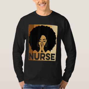 Camiseta Enfermeira Negra Melanin Afro - História Negra Org