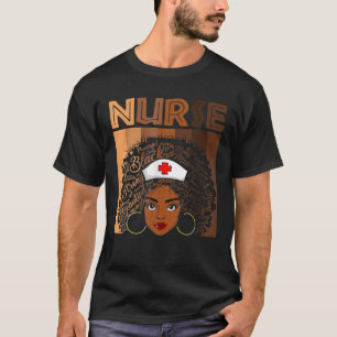 Camiseta Enfermeira Negra Para Mulheres, Nursi Melanino Afr