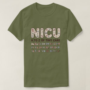 Camiseta Enfermeira Neonatal NICU A a Z Tiny Care