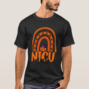 Camiseta Enfermeira Nicu Arco Arco-Íris Neonatal Halloween 