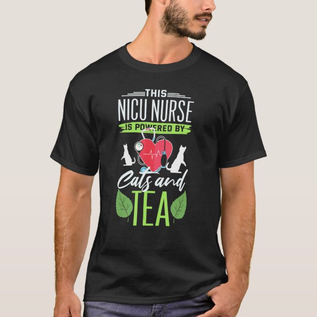 Camiseta Enfermeira Nicu Gato Tea Neonatal Enfermeiro Icu (Frente)