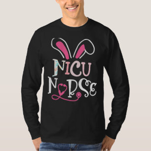 Camiseta Enfermeira Nicu Stethoscope Bunny Ears Feliz Enfer