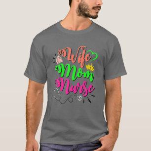 Camiseta Enfermeira NPN da Wife Mamãe Enfermeira RN Para Di