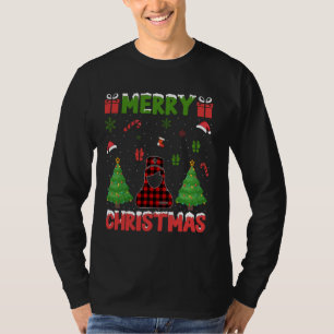 Camiseta Enfermeira OB da Xadrez Vermelha da Árvore Xmas - 