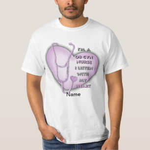 Camiseta Enfermeira ObGyn do Coração Roxo
