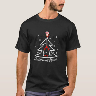 Camiseta Enfermeira Obstetrícia Árvore de Natal Stethoscope