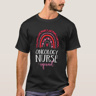 Camiseta Enfermeira Oncologia Esquadrão Rainbow Leopard Enf