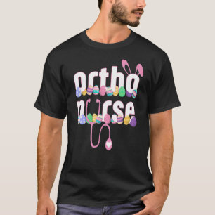 Camiseta Enfermeira Ortho Stethoscope Felz pascoa Cute Bunn