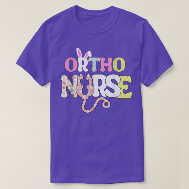 Camiseta Enfermeira Orto Stethoscope Esmaga Óculos Coelhinh (Frente do Design)