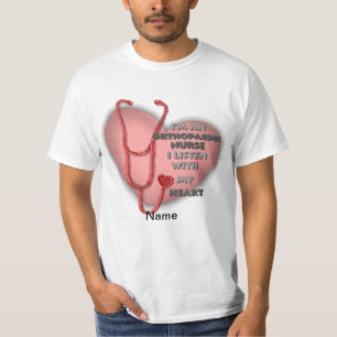 Camiseta Enfermeira Ortopedia do Coração Vermelho