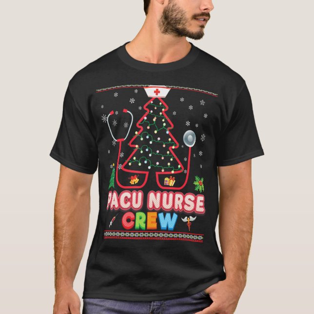 Camiseta Enfermeira Pacu Enfermeira Árvore de Natal (Frente)