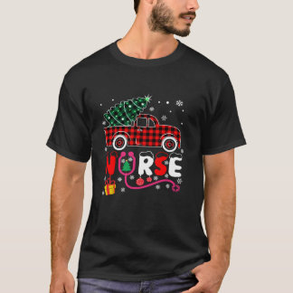 Camiseta Enfermeira pajama Árvore de Natal Buffalo Xadrez V