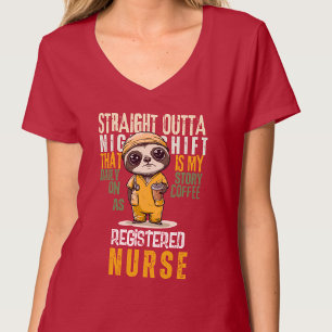 Camiseta Enfermeira Parteira Certificada do Turno Noturno D