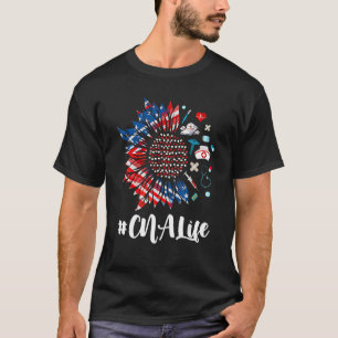 Camiseta Enfermeira Patriótica Cna 4 de julho Bandeira Amer