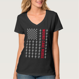Camiseta Enfermeira Patriótica de Cuidados com Feridas Cora