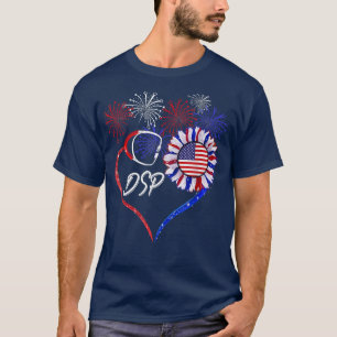 Camiseta Enfermeira Patriótica DSP 4 de julho Bandeira Amer