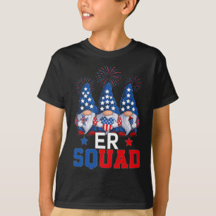 Camiseta Enfermeira Patriótica Equipe De Er Gnomos 4 De Jul