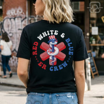 Enfermeira Patriótica Equipe ER Vermelho Branco Az