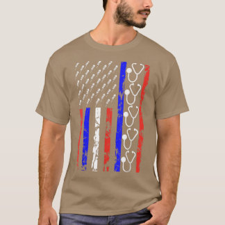 Camiseta Enfermeira Patriótica Funny 4 De Julho Rua America