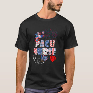 Camiseta Enfermeira Patriótica PACU Presentes do 4 de Julho