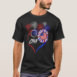 Camiseta Enfermeira Patriótica Stethoscope 4 De Julho Sunfl