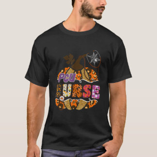 Camiseta Enfermeira PCU Halloween Pumpkin Leopard Ca Progre