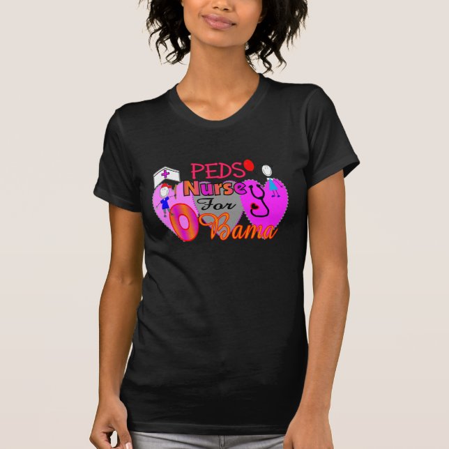 Camiseta Enfermeira pediatra para Obama (Frente)