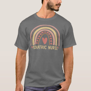 Camiseta Enfermeira Pediátrica Boho Arco Arco-Íris Cute Enf