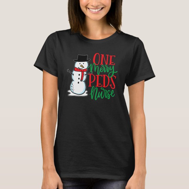 Camiseta Enfermeira Pediátrica Enfermeira de Natal Bonita N (Frente)