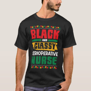 Camiseta Enfermeira Perioperatória Preta e Sofisticada Amer