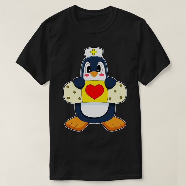 Camiseta Enfermeira Pinguim Gesso (Frente do Design)